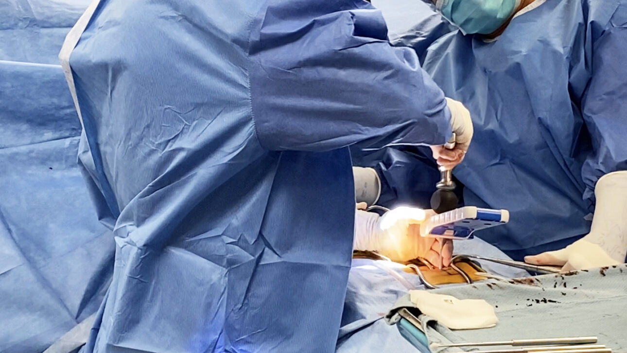 Bolt Navigation System in use during spine surgery
