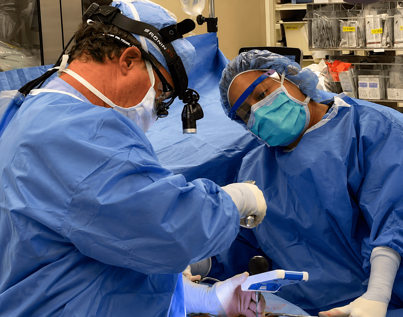 A nurse reviewing diagnostic imaging on a Bolt-connected monitor